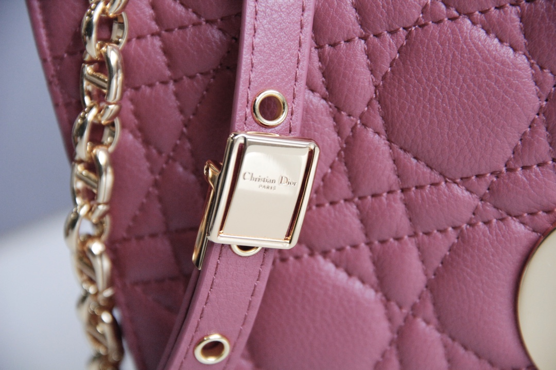 Medium Dior Caro Bag Cherry Pink Cannage Supple Calfskin